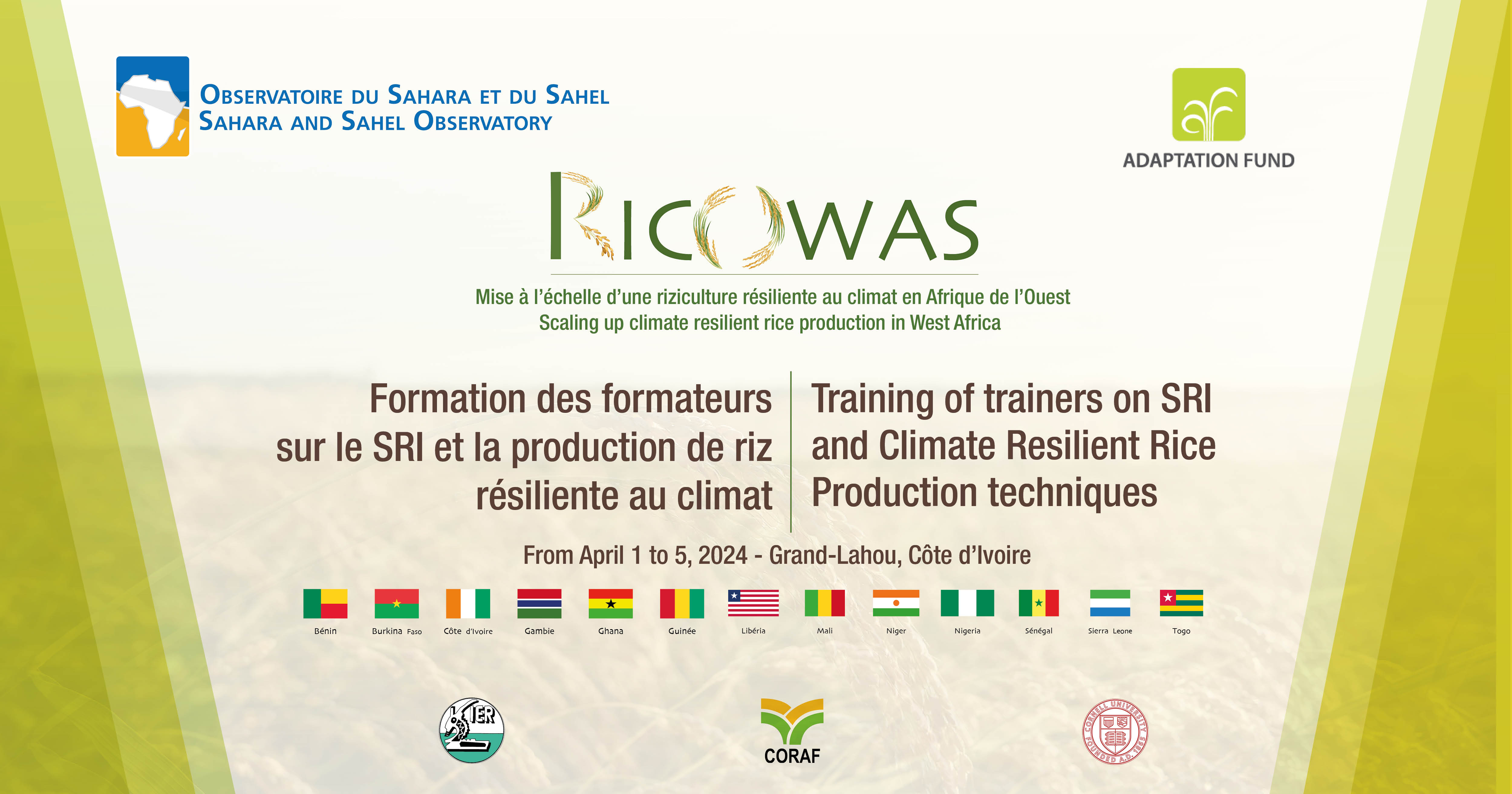  training of trainers workshop will be held from April 1 to 5, 2024, Grand Lahou, Cote d'Ivoire