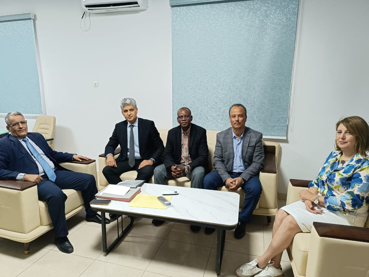 Réunion de suivi du pilote de démonstration du Dhar de Nema au Centre National des Ressources en Eau, Nouakchott, 22 avril 2024