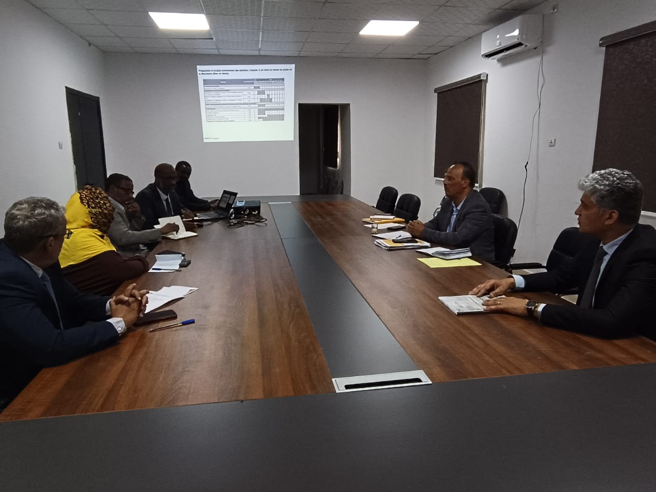 Follow-up meeting for the demonstration pilot of Dhar de Nema at the National Water Resources Center, Nouakchott, April 22, 2024