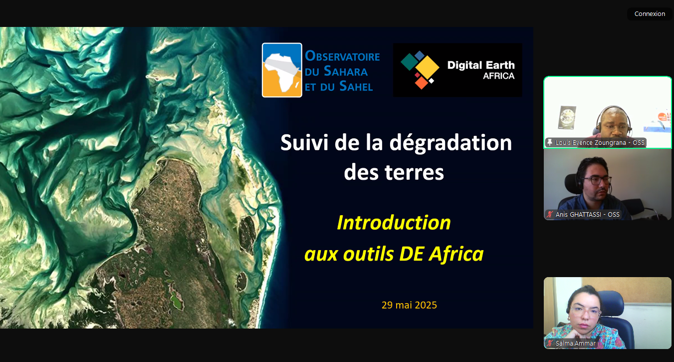  Premier atelier de formation sur les services de Digital Earth Africa dédiés au suivi de la dégradation des terres, 29 mai 2025