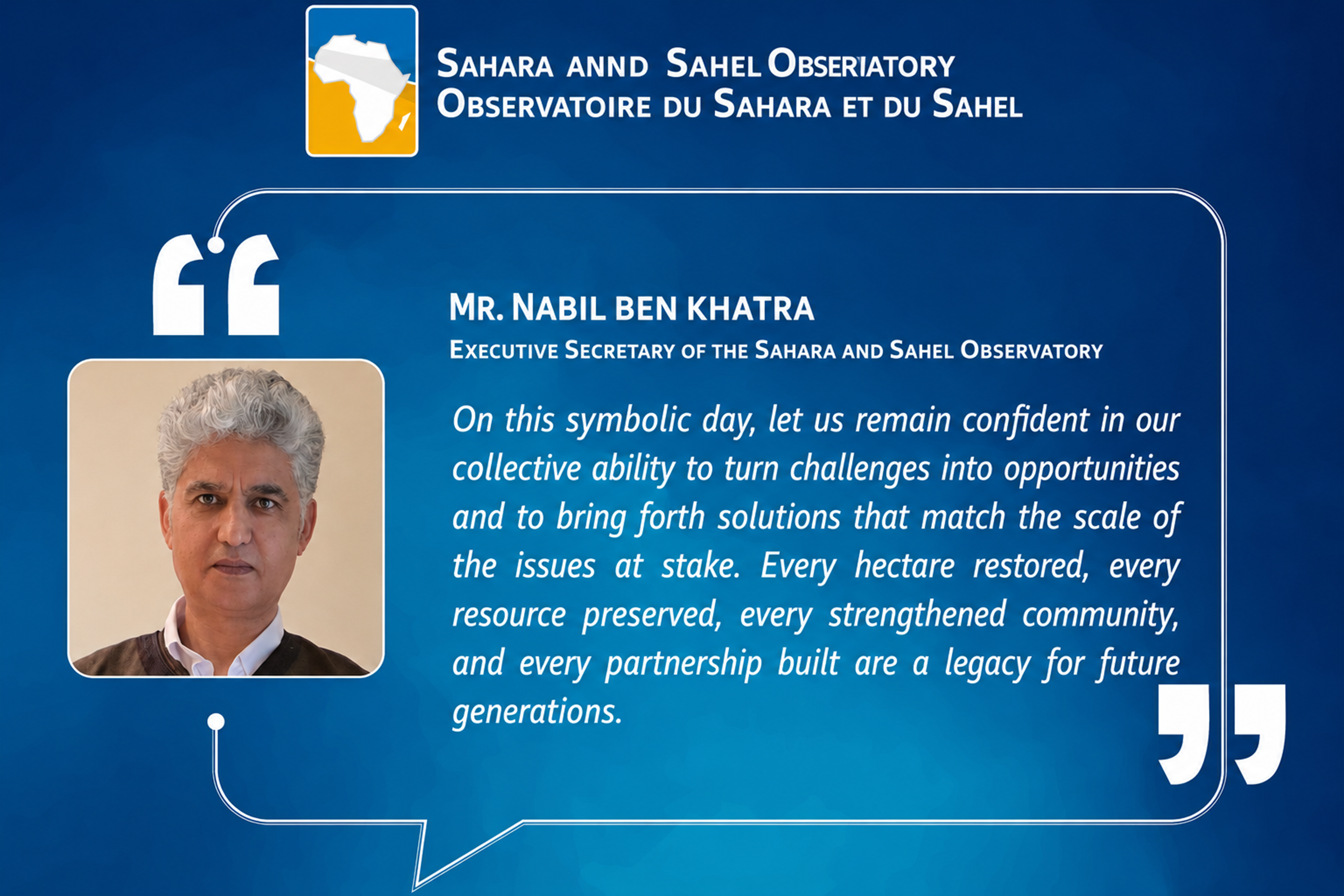  World Environment Day 2026 - Message from the Executive Secretary of the Sahara and Sahel Observatory