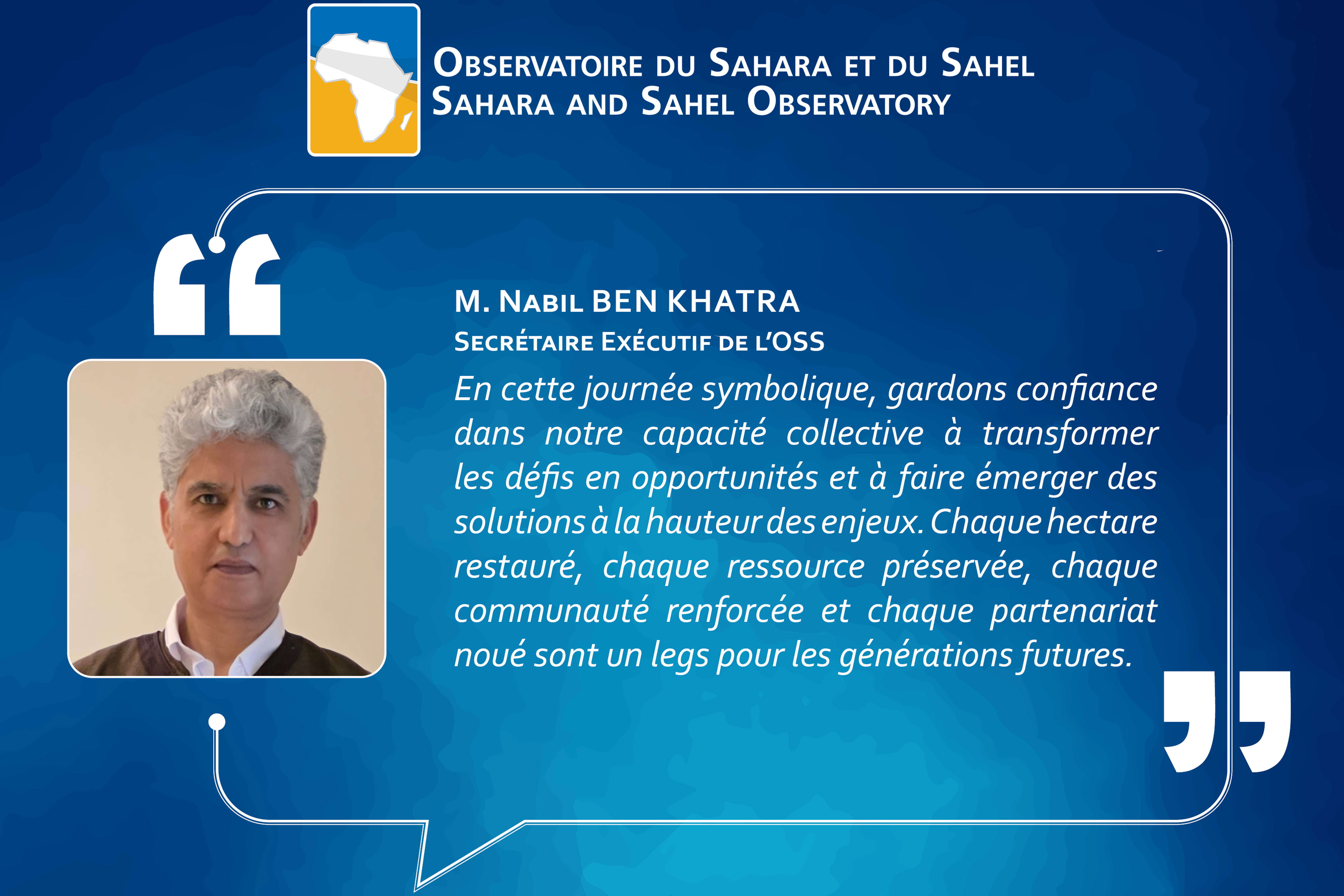  Journée mondiale de l’environnement 2026 | Message du Secrétaire exécutif de l’Observatoire du Sahara et du Sahel (OSS)